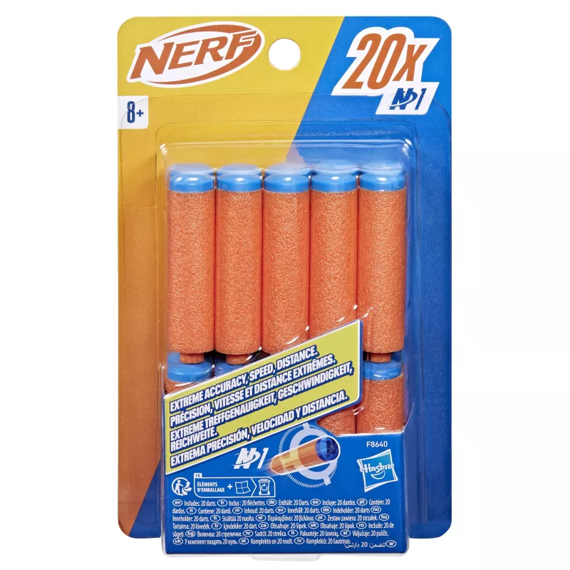 Ricarica Nerf N Series N1-Darts 20x blu arancione F8640
