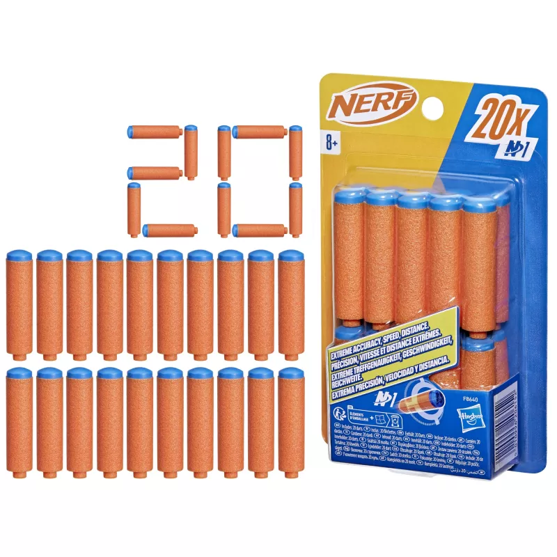 Ricarica Nerf N Series N1-Darts 20x blu arancione F8640