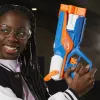 Blaster giocattolo NERF N Series Agility blu arancione bianco 8 anni