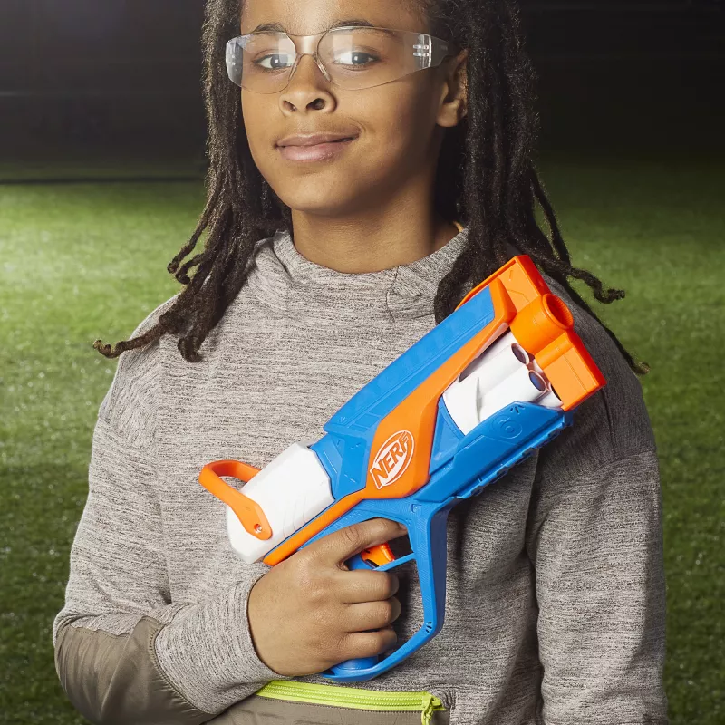 Blaster giocattolo NERF N Series Agility blu arancione bianco 8 anni