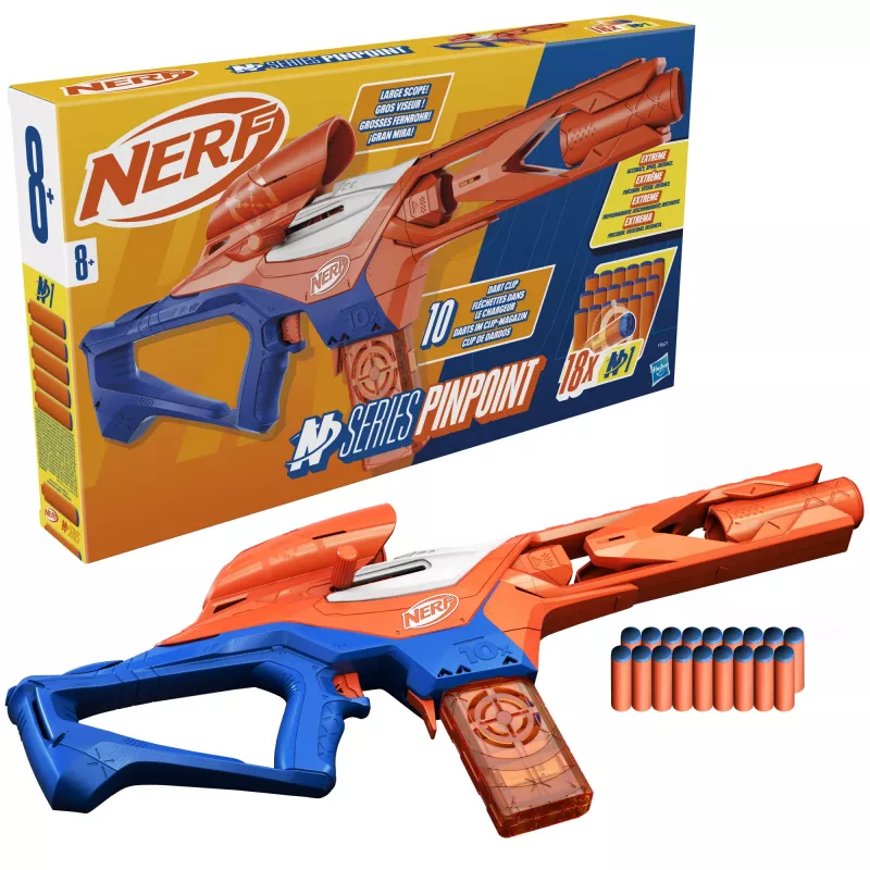 Blaster giocattolo NERF Nerf N Series Pinpoint blu arancione 8+