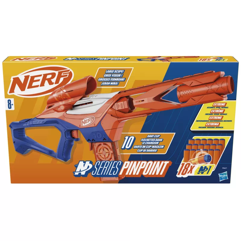Blaster giocattolo NERF Nerf N Series Pinpoint blu arancione 8+