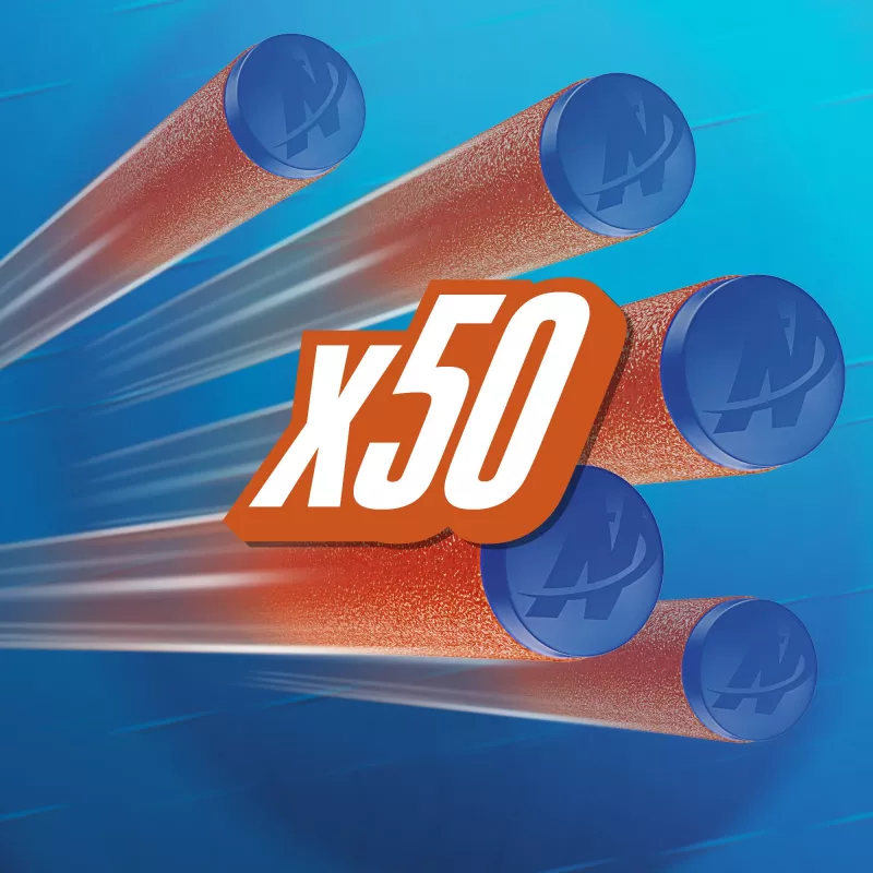 Nerf N Series N1-Darts 50x, ricarica, 8 anni, 50 pz., blu, arancione