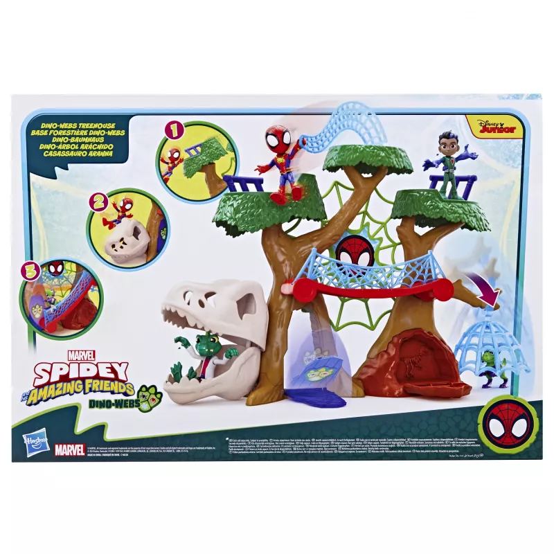 Set di gioco azione/avventura Hasbro Marvel Spidey e i suoi fantastici amici Dino-Webs casa sull'albero