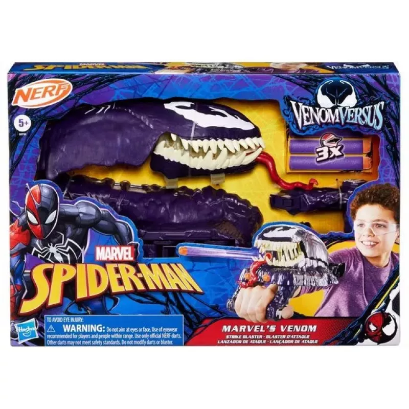 Guanto lancia-ragnatele giocattolo Hasbro Marvel Spider-Man Venom Strike Blaster viola