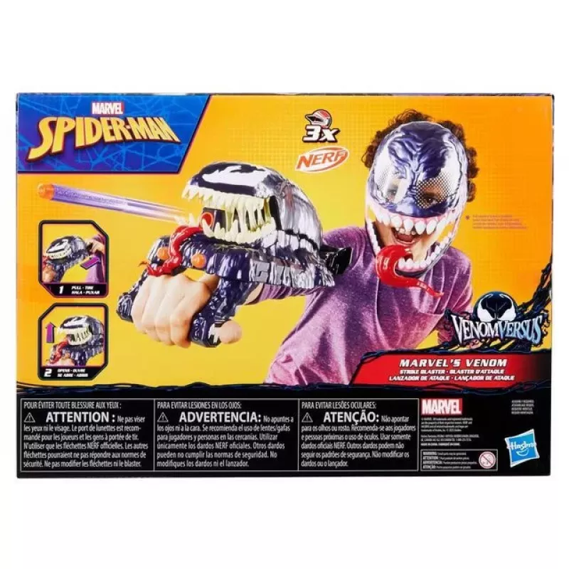 Guanto lancia-ragnatele giocattolo Hasbro Marvel Spider-Man Venom Strike Blaster viola