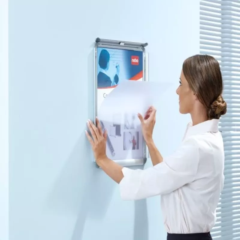 Nobo Essence Cornice per poster A4, interno/esterno, argento, alluminio, A4, 248 mm, 370 mm