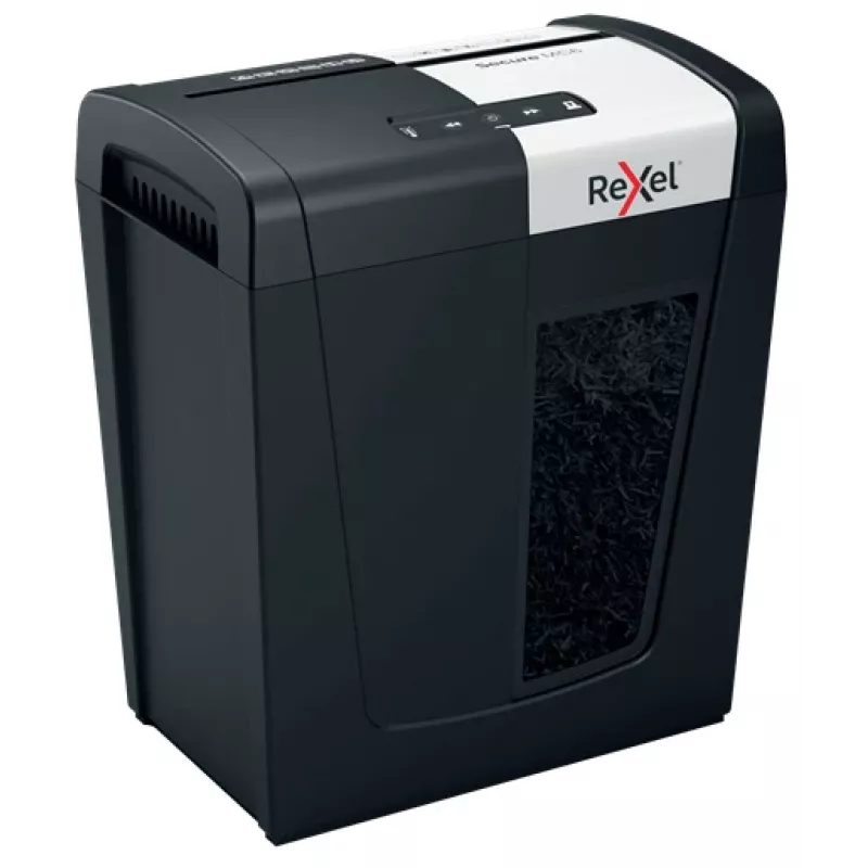 Rexel Secure MC6 Whisper-Shred distruggidocumenti microtaglio P5, microtaglio, 2 x 15 mm, 18 L, 175 fogli, 55 dB, pulsanti