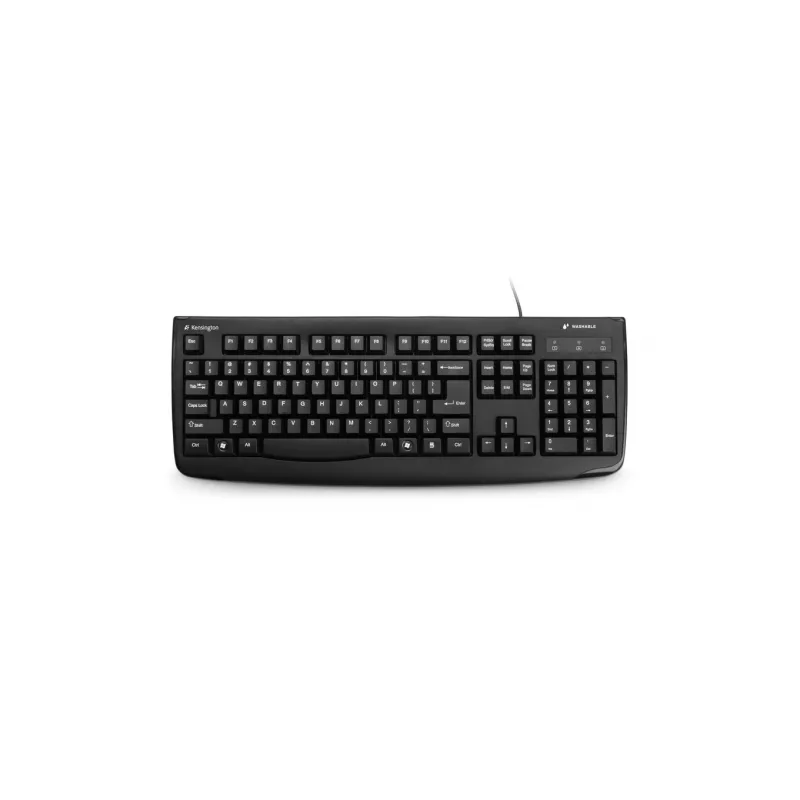 Kensington K:Keybrd Washable ProFitUSB ES, full-size (100%), con filo, USB, QWERTY, nero