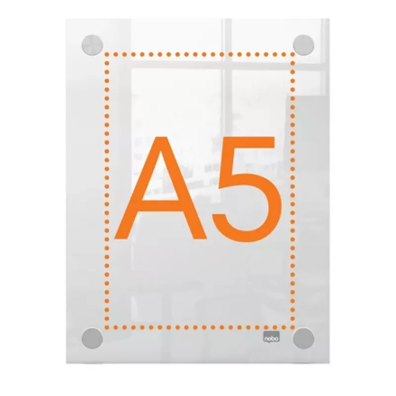 Nobo Premium Plus A5 cornice portaposter da parete in acrilico trasparente