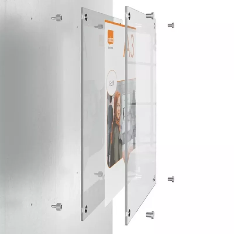 Nobo Premium Plus A5 cornice portaposter da parete in acrilico trasparente
