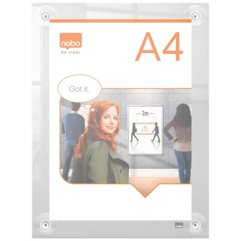 Nobo Premium Plus A4 supporto da parete in acrilico trasparente per cornici portaposter intercambiabili