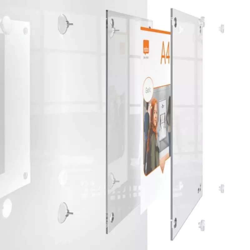 Nobo Premium Plus A4 supporto da parete in acrilico trasparente per cornici portaposter intercambiabili