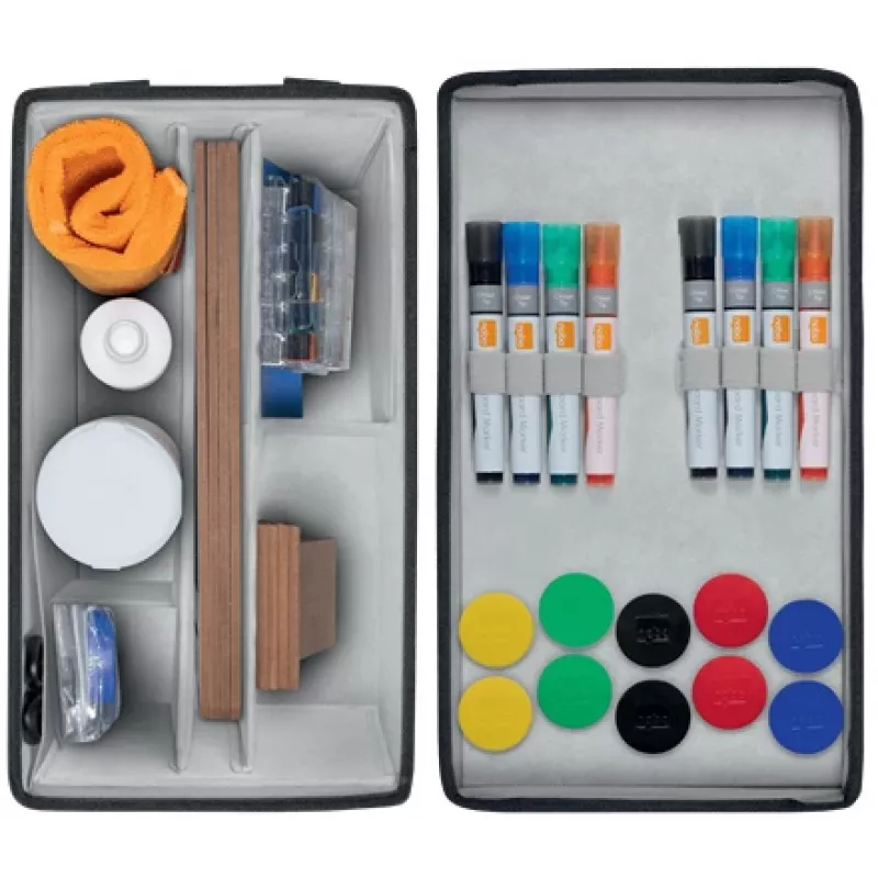 Nobo set accessori per lavagna con custodia, set accessori, multicolore, 200 mm, 355 mm, 230 mm, custodia