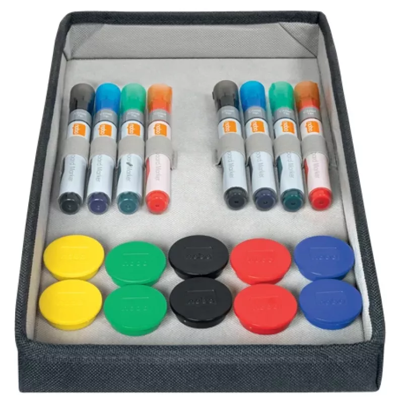 Nobo set accessori per lavagna con custodia, set accessori, multicolore, 200 mm, 355 mm, 230 mm, custodia
