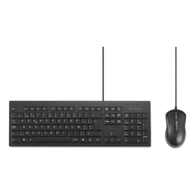 Kensington K75452BE, con filo, USB, a membrana, AZERTY, nero, mouse incluso