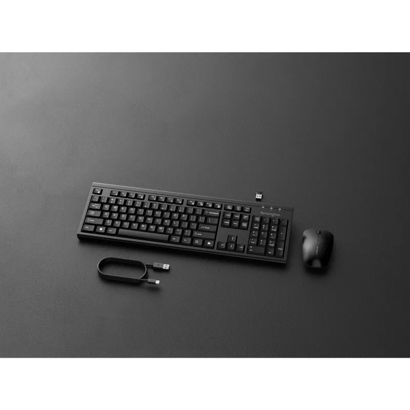 Kensington K75560BE, wireless, RF wireless + Bluetooth, a membrana, AZERTY, nero, mouse incluso