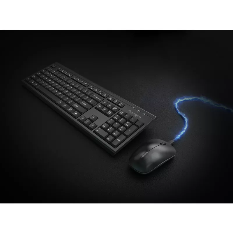Kensington K75560BE, wireless, RF wireless + Bluetooth, a membrana, AZERTY, nero, mouse incluso