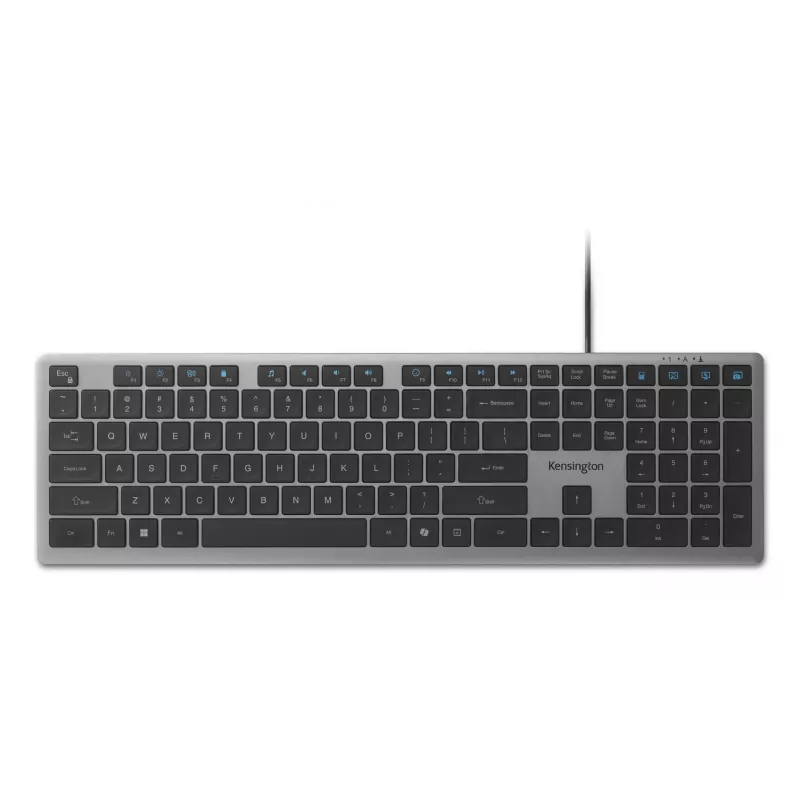 Kensington KB515 EQ tastiera USB-C/USB-A con filo, full-size (100%), con filo, USB, switch a forbice, QWERTY, grigio