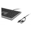 Kensington KB515 EQ tastiera USB-C/USB-A con filo, full-size (100%), con filo, USB, switch a forbice, QWERTY, grigio