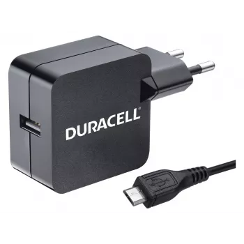 Duracell caricabatterie per telefono/tablet 2.4A, interno, AC, 5 V, 2,4 A, nero