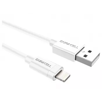 Duracell cavo sync/ricarica 1 metro bianco, 1 m, USB A, Lightning, 2.0, bianco