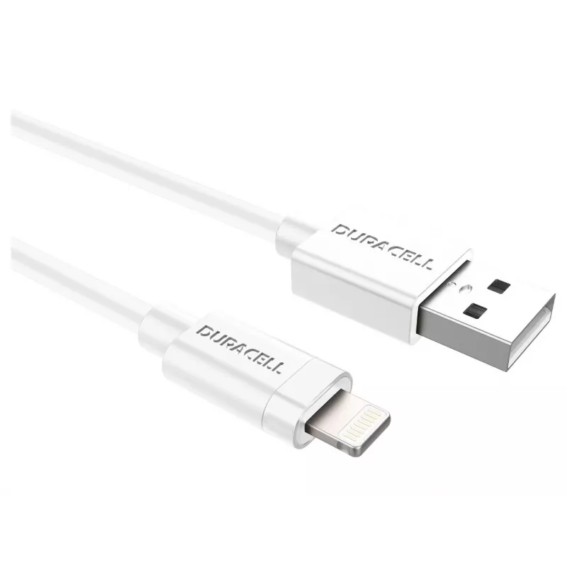 Duracell cavo sync/ricarica 1 metro bianco, 1 m, USB A, Lightning, 2.0, bianco
