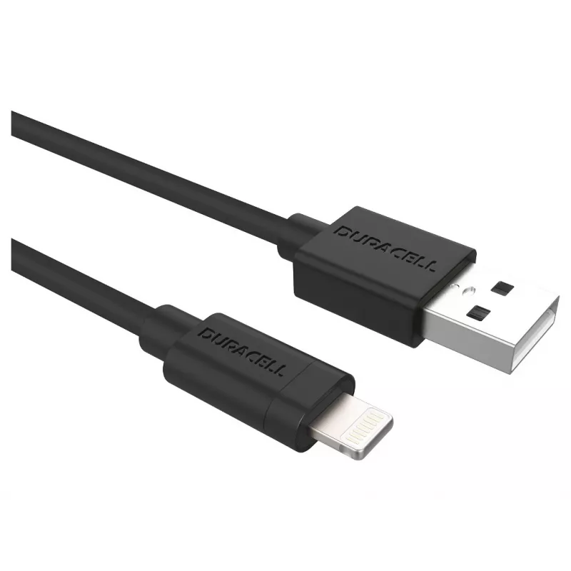 Duracell cavo sync/ricarica 2 metri nero, 2 m, USB A, Lightning, 2.0, nero