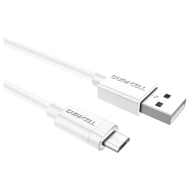 Duracell cavo sync/ricarica 2 metri bianco, 2 m, USB A, Micro-USB A, 2.0, bianco