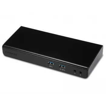 2-Power docking station USB 3.0 Dual Display, docking, 3,5 mm, USB Type-A, USB Type-B, 10,100,1000 Mbit/s, nero, 5 Gbit/s