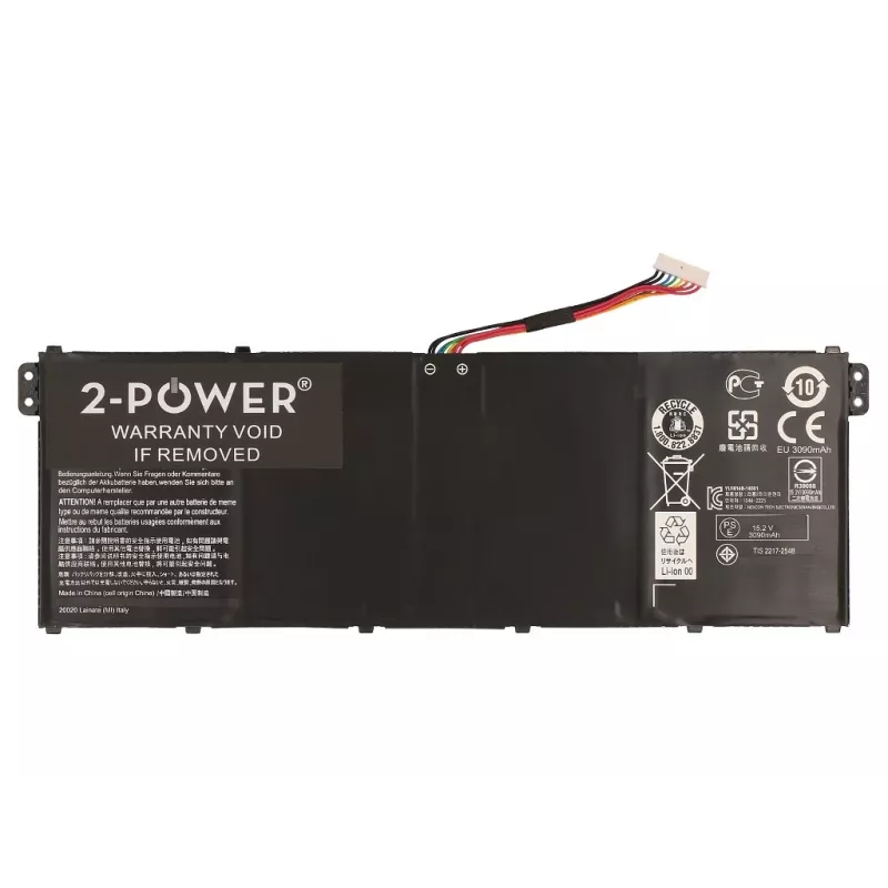 Batteria ricaricabile per laptop 2-Power 15,2 V 3220 mAh Li-Polymer, batteria ricaricabile
