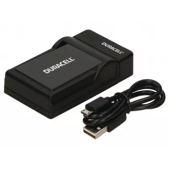 Caricabatterie Duracell per fotocamera digitale, USB, caricabatterie da interno, Panasonic DMW-BLD10E, nero, 5 V, 5 V