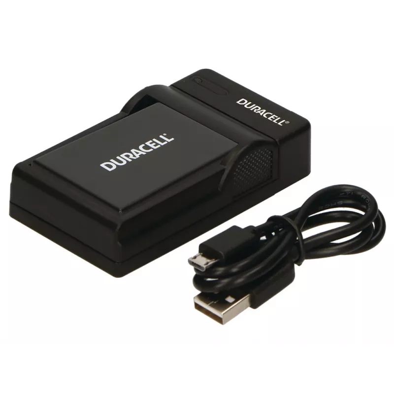 Caricabatterie Duracell per fotocamera digitale, USB, caricabatterie da interno, Panasonic DMW-BLD10E, nero, 5 V, 5 V