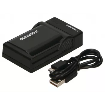 Caricabatterie Duracell per fotocamera digitale, USB, caricabatterie da interno, Panasonic DMW-BLF19, nero, 5 V, 5 V