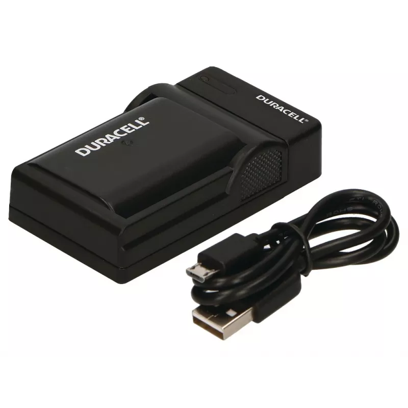 Caricabatterie Duracell per fotocamera digitale, USB, caricabatterie da interno, Panasonic DMW-BLF19, nero, 5 V, 5 V