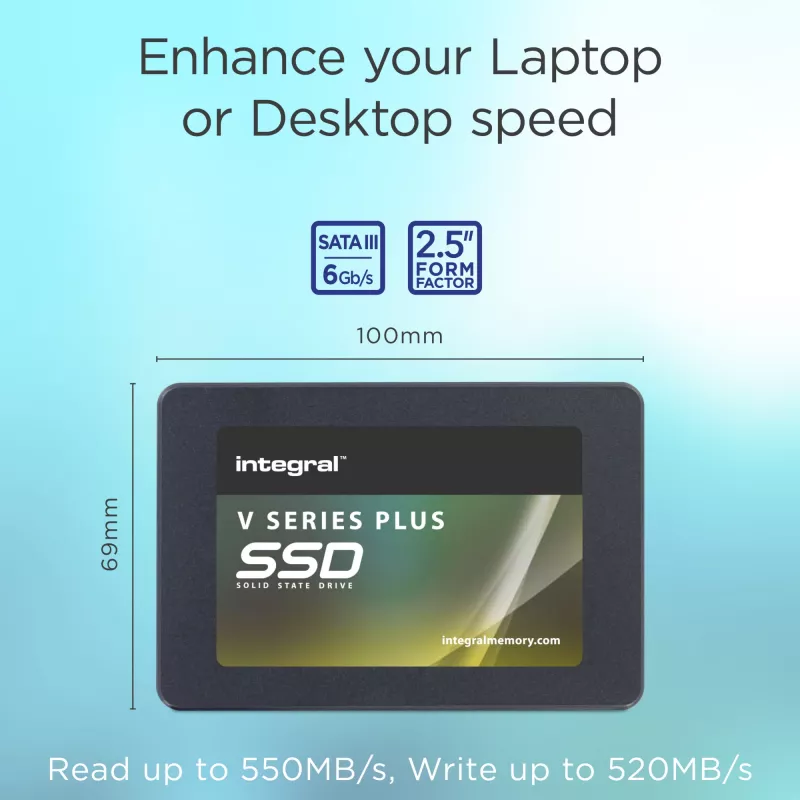 Integral 1TB - 1024GB SSD 2,5 pollici SATA 3 R-550MB/s W-520MB/s TBW 300 V SERIES 2 PLUS