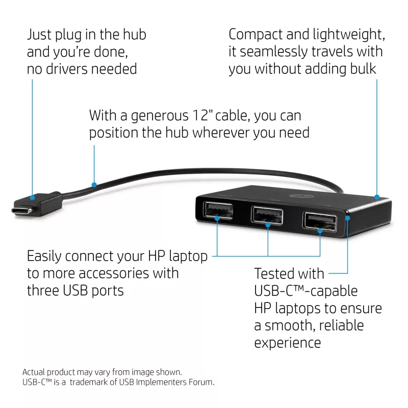 HP hub da USB-C a USB-A