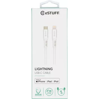 eSTUFF ES602101 cavo Lightning 1 m bianco