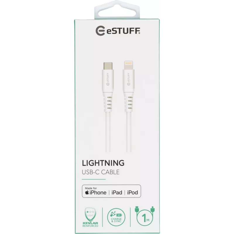 eSTUFF ES602101 cavo Lightning 1 m bianco