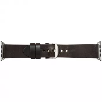 Cinturino in pelle per orologio dbramante1928 Bornholm 44 mm – marrone scuro/argento, larghezza 35 mm