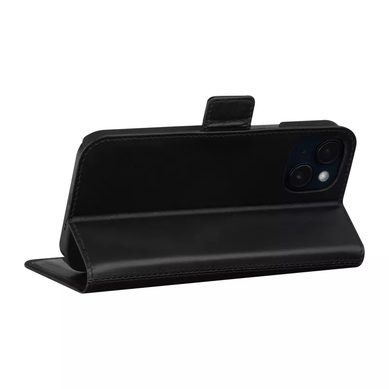 Custodia a libro dbramante1928 Copenhagen per iPhone 15 Plus – nero, 3 vani per carte
