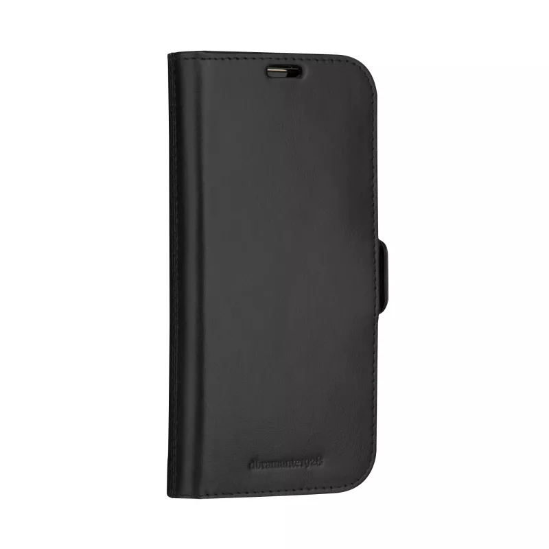 Custodia a libro dbramante1928 Copenhagen per iPhone 15 Plus – nero, 3 vani per carte