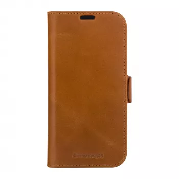 Custodia a libro per telefono dbramante1928 Copenhagen per iPhone 15 Pro – Tan, 3 vani per carte, monocolore marrone