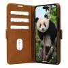 Custodia a libro per telefono dbramante1928 Copenhagen per iPhone 15 Pro – Tan, 3 vani per carte, monocolore marrone
