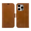 Custodia a libro per telefono dbramante1928 Copenhagen per iPhone 15 Pro – Tan, 3 vani per carte, monocolore marrone