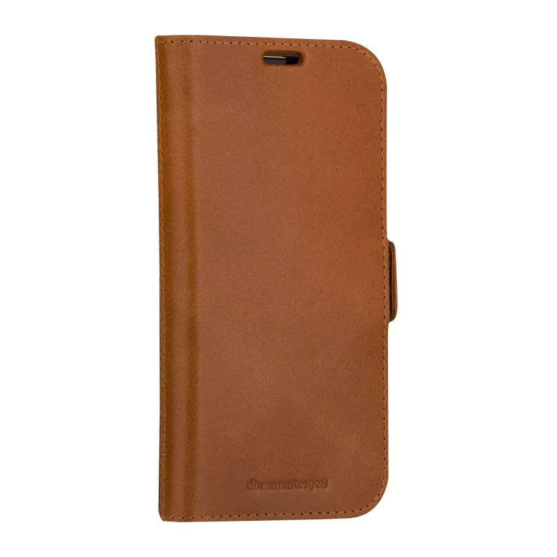 Custodia a libro per telefono dbramante1928 Copenhagen per iPhone 15 Pro – Tan, 3 vani per carte, monocolore marrone