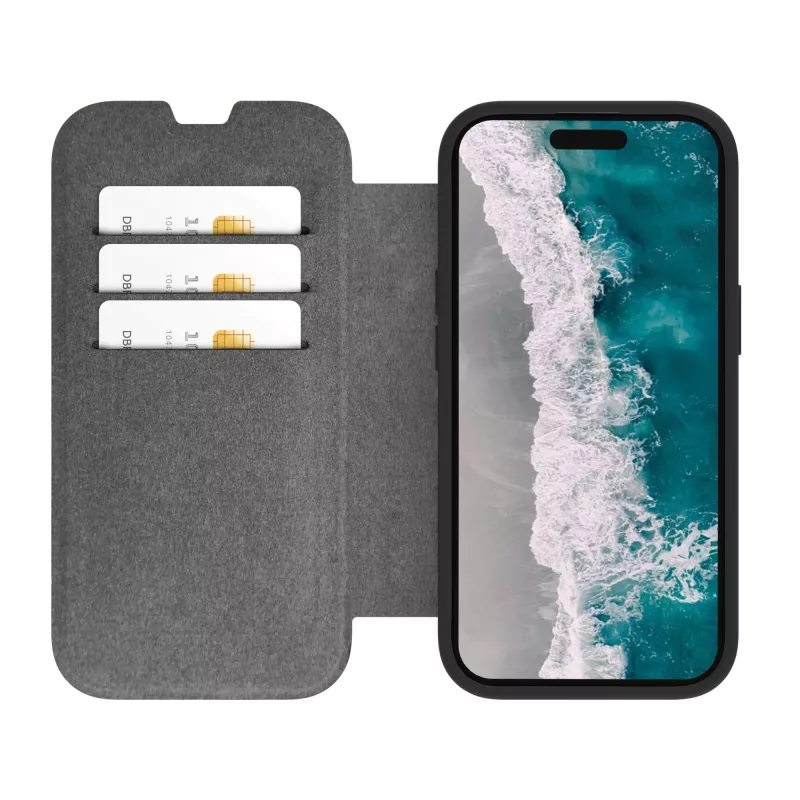 dbramante1928 Helsinki - custodia a libro per cellulare - compatibile MagSafe - plastica, pelle vegana - nero