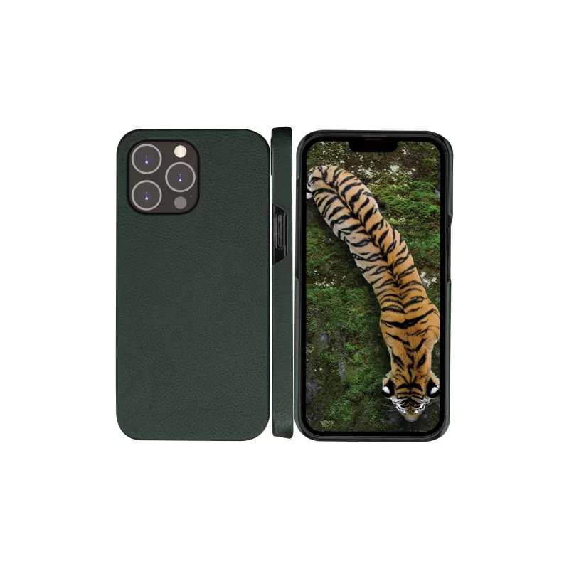Custodia portafoglio dbramante1928 New York per iPhone 14 Pro Max, verde, 3 scomparti per carte, compatibile con 6,7
