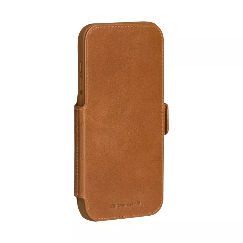 dbramante1928 Copenhagen Custodia a libro in pelle granulata per iPhone 17 Pro Max, tan