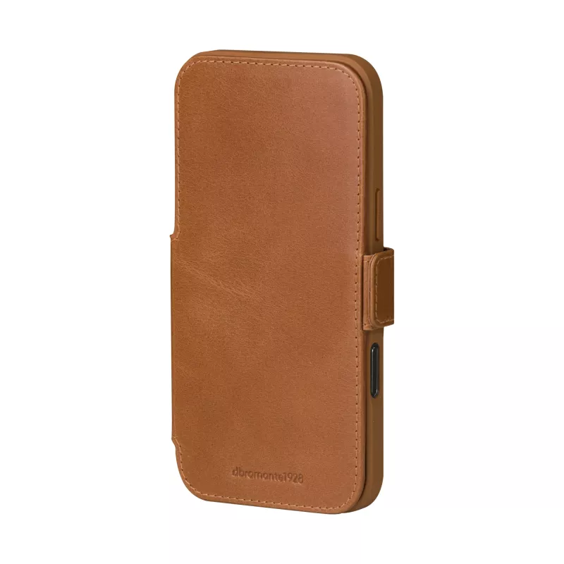 dbramante1928 Copenhagen Custodia a libro in pelle granulata per iPhone 17 Pro Max, tan